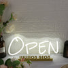 White Open Neon Sign