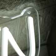 White Open Neon Sign