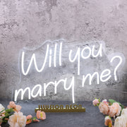 Will You Marry Me Custom White Neon Sign