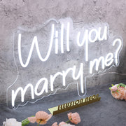 Will You Marry Me Custom White Neon Sign