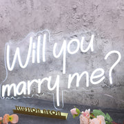 Will You Marry Me Custom White Neon Sign