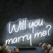 Will You Marry Me Custom White Neon Sign