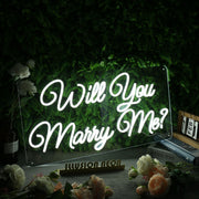 Will You Marry Me White Neon Sign