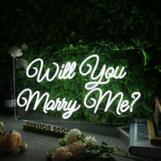 Will You Marry Me White Neon Sign