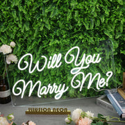 Will You Marry Me White Neon Sign