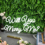 Will You Marry Me White Neon Sign