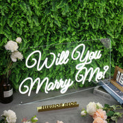 Will You Marry Me White Neon Sign