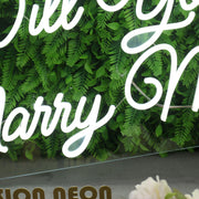 Will You Marry Me White Neon Sign