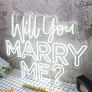 Will You Marry Me White Wedding Neon Sign