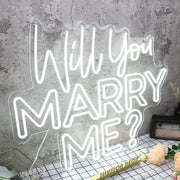 Will You Marry Me White Wedding Neon Sign