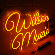 Wilson Music Orange Neon Sign