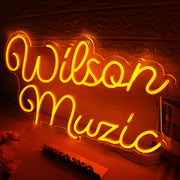 Wilson Music Orange Neon Sign