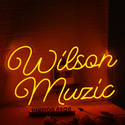 Wilson Music Orange Neon Sign