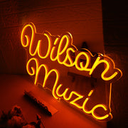 Wilson Music Orange Neon Sign