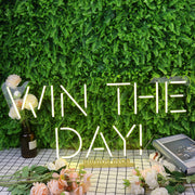 Win The Day Yellow Neon Sign