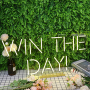 Win The Day Yellow Neon Sign