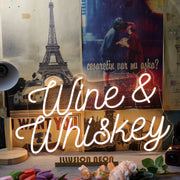 Wine And Whiskey Yellow Neon Sign