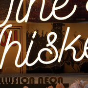 Wine And Whiskey Yellow Neon Sign