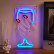 Wine Glass Shaped Night Lights LED Neon Sign