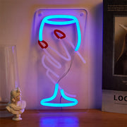 Wine Glass Shaped Night Lights LED Neon Sign