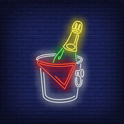 Wine in Ice Bucket Neon Sign