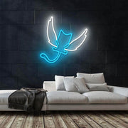 Winged Cat Companion Neon Sign