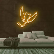 Winged Cat Companion Neon Sign