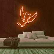 Winged Cat Companion Neon Sign