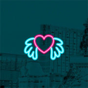 Winged Heart LED Neon Sign