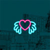 Winged Heart LED Neon Sign