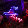 Witch Hat Halloween Neon Sign