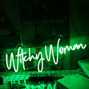 Witchy Woman Green Neon Sign