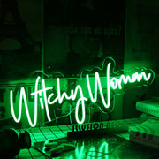 Witchy Woman Green Neon Sign