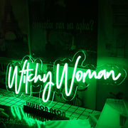 Witchy Woman Green Neon Sign