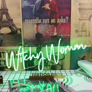 Witchy Woman Green Neon Sign