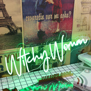 Witchy Woman Green Neon Sign