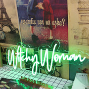 Witchy Woman Green Neon Sign