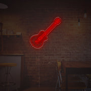 Woden Guitar LED Neon Sign