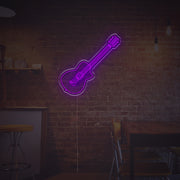 Woden Guitar LED Neon Sign