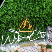 Wok City White Custom Neon Sign