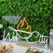 Wok City White Custom Neon Sign