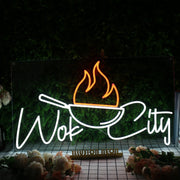 Wok City White Custom Neon Sign