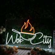 Wok City White Custom Neon Sign