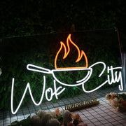 Wok City White Custom Neon Sign