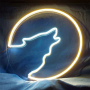 Wolf On The Moon LED Neon Sign