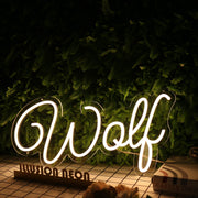 Wolf Yellow Neon Sign