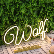 Wolf Yellow Neon Sign