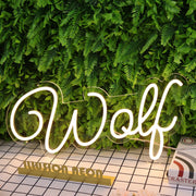 Wolf Yellow Neon Sign