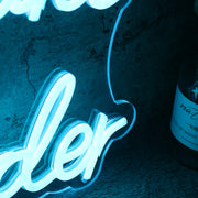 Work Hard Game Harder Blue Neon Sign