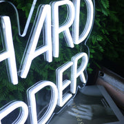 Work Hard Ride Harder White Neon Sign